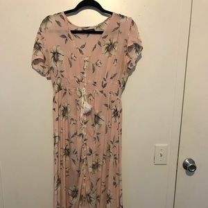 Floral pink long dress